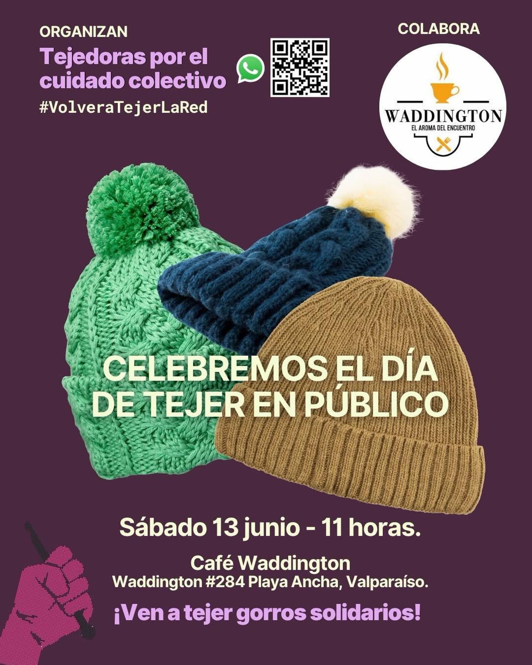 Celebremos el día de tejer en público